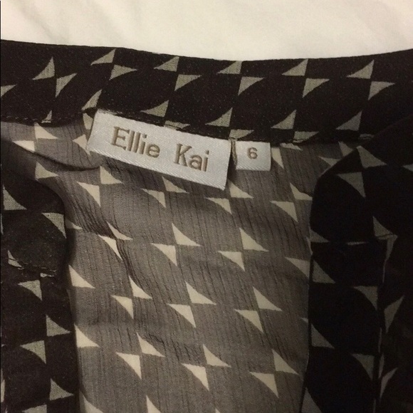 ✅ SOLD Silk Ellie Kai 3/4 Sleeve “V” Blouse Size 6 - Picture 8 of 9